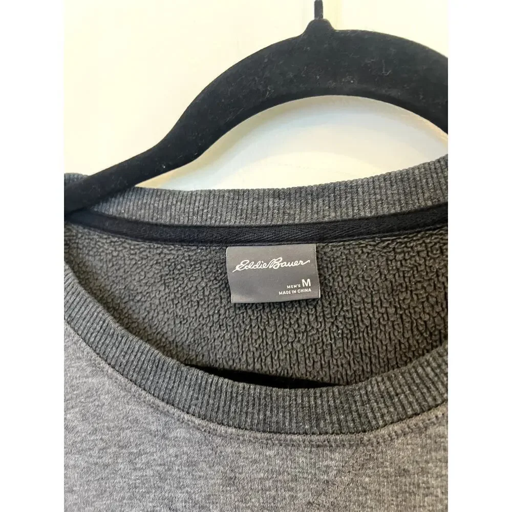 Eddie Bauer Gray Fleece Lined Crewneck Sweatshirt Men’s Medium